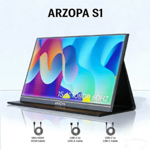 [Local Delivery] ARZOPA  Portable Monitor 16.1 Inch 1080P FHD IPS Screen 144HZ with HDMI/Type-C/USB-C for Laptop/PC/Mac/PS4/5/Xbox/Phone,, HDR Eye Care External Screen with Smart Cover & Speakers, Christmas Gift, Gifts for Men, New Year Gift